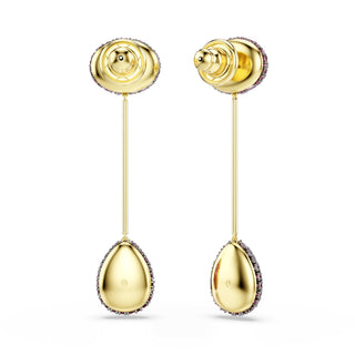 Sublima drop earrings, Pear cut, Red, 18K gold finish