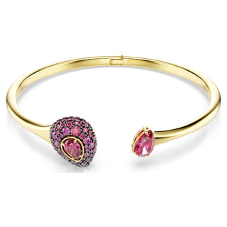 Sublima bangle, Pear cut, Red, 18K gold finish