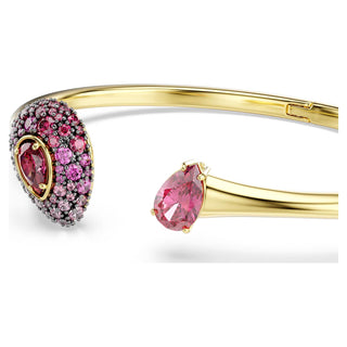 Sublima bangle, Pear cut, Red, 18K gold finish