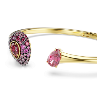 Sublima bangle, Pear cut, Red, 18K gold finish