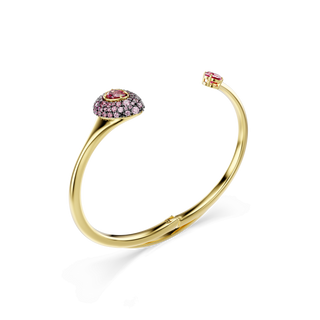 Sublima bangle, Pear cut, Red, 18K gold finish