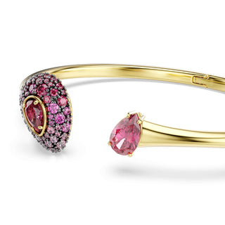 Sublima bangle, Pear cut, Red, 18K gold finish