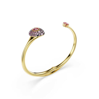 Sublima bangle, Pear cut, Red, 18K gold finish