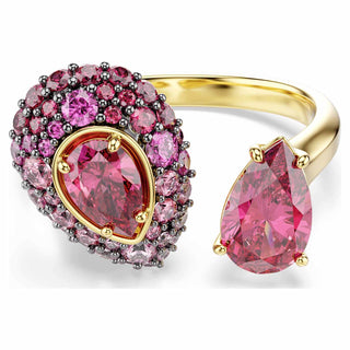 Sublima cocktail ring, Pear cut, Red, 18K gold finish