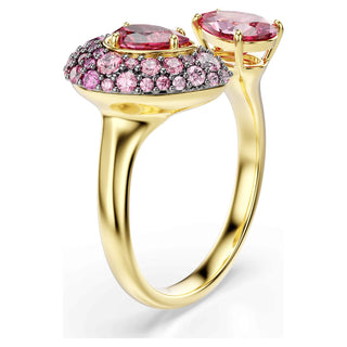 Sublima cocktail ring, Pear cut, Red, 18K gold finish
