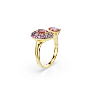 Sublima cocktail ring, Pear cut, Red, 18K gold finish