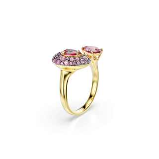 Sublima cocktail ring, Pear cut, Red, 18K gold finish