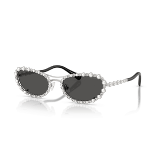 Sunglasses, Oval shape, 2 in 1 clip-on, SK7044, Silver tone