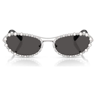 Sunglasses, Oval shape, 2 in 1 clip-on, SK7044, Silver tone