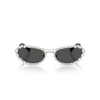 Sunglasses, Oval shape, 2 in 1 clip-on, SK7044, Silver tone