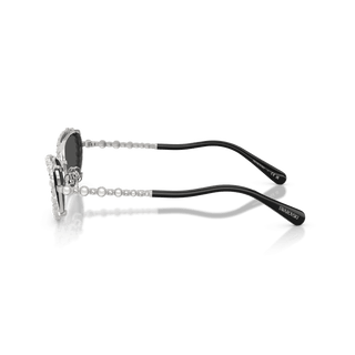 Sunglasses, Oval shape, 2 in 1 clip-on, SK7044, Silver tone