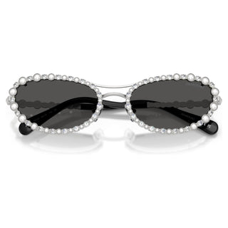 Sunglasses, Oval shape, 2 in 1 clip-on, SK7044, Silver tone