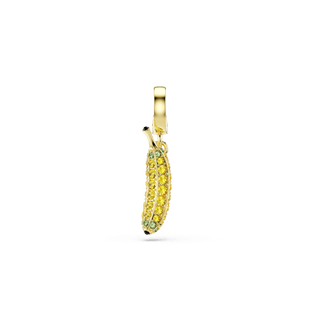 Minions Banana charm, Pavé, Yellow, 18K gold finish