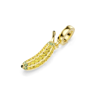 Minions Banana charm, Pavé, Yellow, 18K gold finish