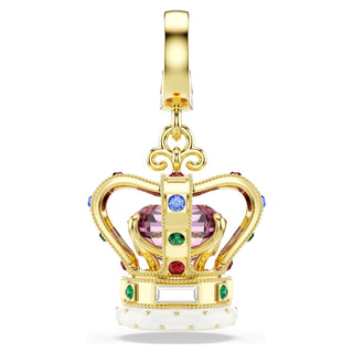Minions Crown charm, Mixed cuts, Multicolored, 18K gold finish