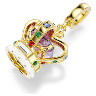 Minions Crown charm, Mixed cuts, Multicolored, 18K gold finish