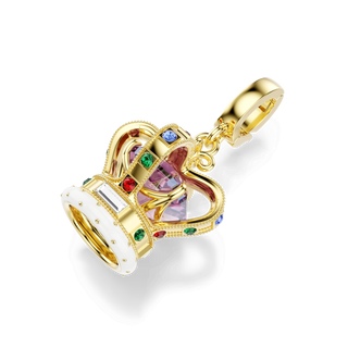 Minions Crown charm, Mixed cuts, Multicolored, 18K gold finish