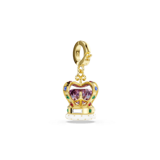 Minions Crown charm, Mixed cuts, Multicolored, 18K gold finish