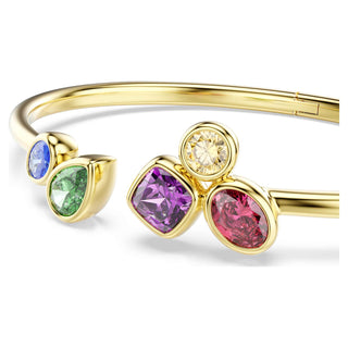 Imber bangle, Mixed cuts, Multicolored, 18K gold finish