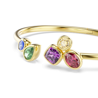 Imber bangle, Mixed cuts, Multicolored, 18K gold finish