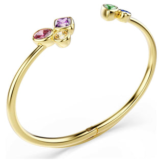 Imber bangle, Mixed cuts, Multicolored, 18K gold finish