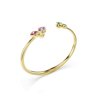 Imber bangle, Mixed cuts, Multicolored, 18K gold finish