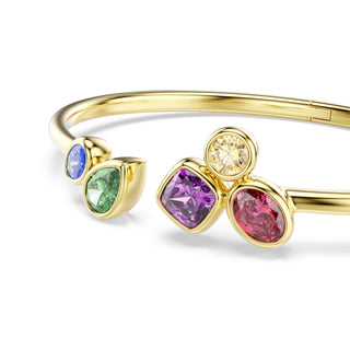 Imber bangle, Mixed cuts, Multicolored, 18K gold finish