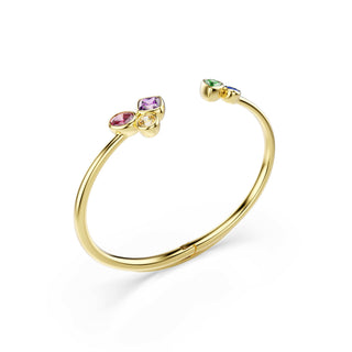 Imber bangle, Mixed cuts, Multicolored, 18K gold finish