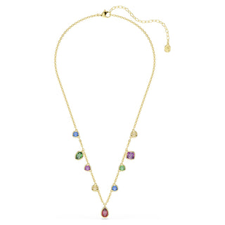 Imber necklace, Mixed cuts, Multicolored, 18K gold finish