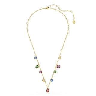 Imber necklace, Mixed cuts, Multicolored, 18K gold finish