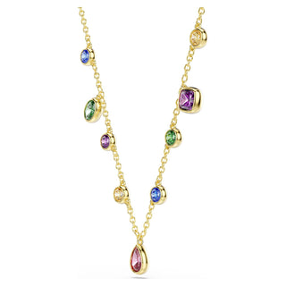 Imber necklace, Mixed cuts, Multicolored, 18K gold finish