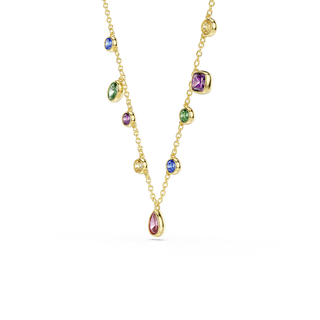 Imber necklace, Mixed cuts, Multicolored, 18K gold finish