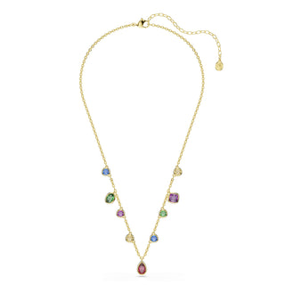 Imber necklace, Mixed cuts, Multicolored, 18K gold finish