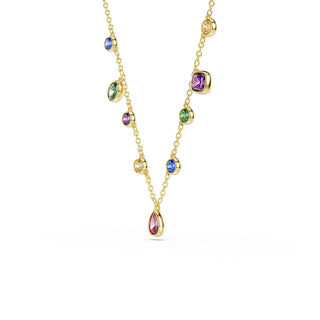 Imber necklace, Mixed cuts, Multicolored, 18K gold finish