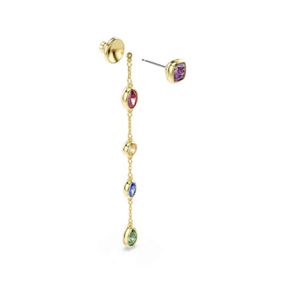 Imber drop earrings, Mixed cuts, Multicolored, 18K gold finish