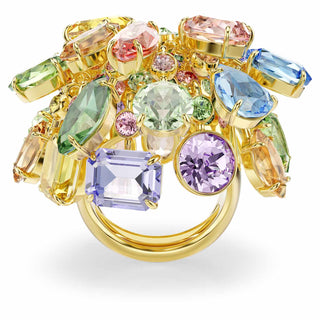 Gema cocktail ring, Mixed cuts, Multicolored, 18K gold finish