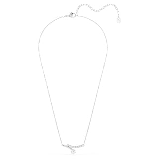 Matrix necklace, Round cut, White, Rhodium plated