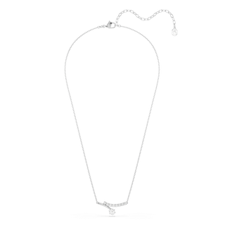 Matrix necklace, Round cut, White, Rhodium plated