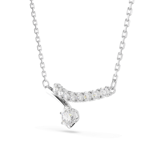 Matrix necklace, Round cut, White, Rhodium plated