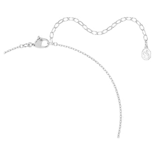 Matrix necklace, Round cut, White, Rhodium plated