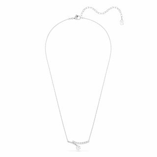 Matrix necklace, Round cut, White, Rhodium plated