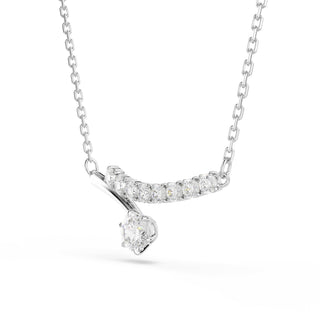 Matrix necklace, Round cut, White, Rhodium plated