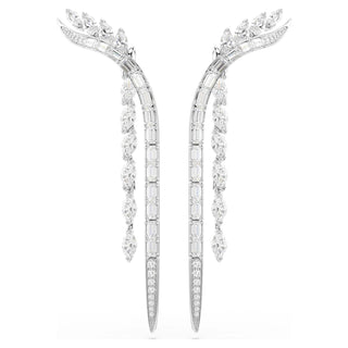 Mesmera earrings, Mixed cuts, White, Rhodium plated