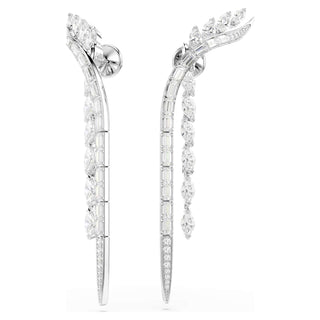 Mesmera earrings, Mixed cuts, White, Rhodium plated