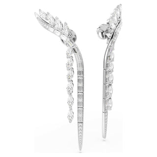 Mesmera earrings, Mixed cuts, White, Rhodium plated