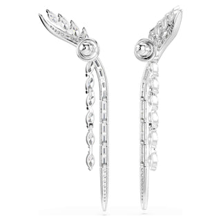 Mesmera earrings, Mixed cuts, White, Rhodium plated