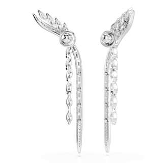 Mesmera earrings, Mixed cuts, White, Rhodium plated