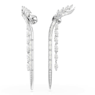 Mesmera earrings, Mixed cuts, White, Rhodium plated