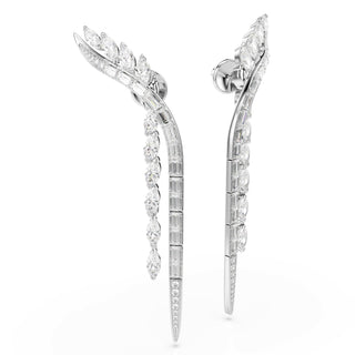Mesmera earrings, Mixed cuts, White, Rhodium plated