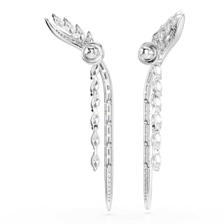 Mesmera earrings, Mixed cuts, White, Rhodium plated